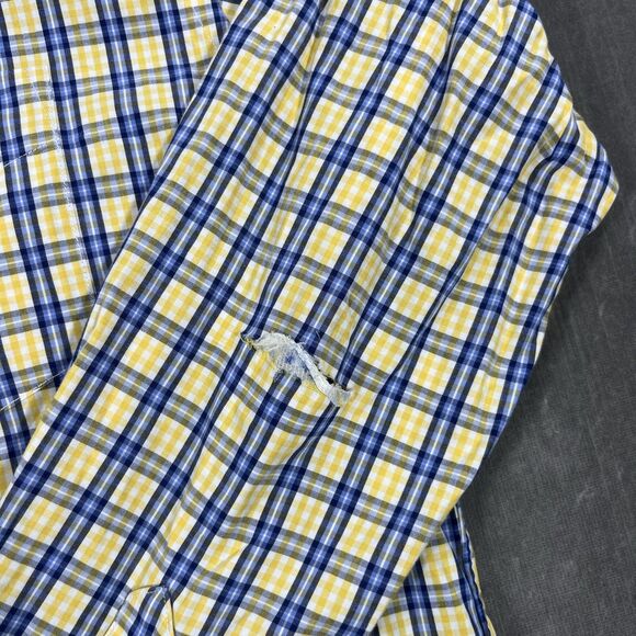 Tommy Hilfiger Men's Medium Yellow Plaid‎ Button Down Shirt - Picture 4 of 7